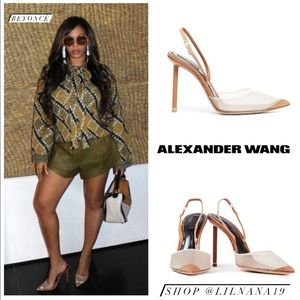 ALEXANDER WANG Mesh Caramel Slingbacks Heels